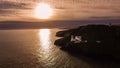 Aerial view. Wicklow Head lighthouse. county Wicklow. Ireland Royalty Free Stock Photo