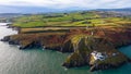 Aerial view. Wicklow Head lighthouse. county Wicklow. Ireland Royalty Free Stock Photo