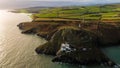 Aerial view. Wicklow Head lighthouse. county Wicklow. Ireland Royalty Free Stock Photo