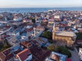 Aerial View on Old Slave Market in Anglican Cathedral at sunset time in Stone Town, Zanzibar, Tanzania