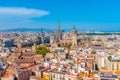 Aerial view of the old town Barcelona with tower of the cathedral, Spain Royalty Free Stock Photo