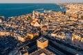 Panoramic view of old town in Bari, drone shot, Puglia, Italy Royalty Free Stock Photo