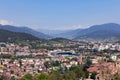 Aerial view of the old town Bergamo in northern Italy Royalty Free Stock Photo