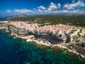 Aerial view the Old Town of Bonifacio Royalty Free Stock Photo