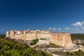 Aerial view the Old Town of Bonifacio, the limestone cliff, South Coast of Corsica Island Royalty Free Stock Photo