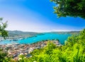 Aerial view of old town of Bryggen from viewpoint - Norway Royalty Free Stock Photo