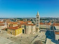 Aerial view of the old town center of Zadar, Croatia