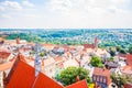 Aerial view. Old town in Chelmno Royalty Free Stock Photo