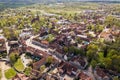 Aerial view of old town in city Kuldiga, Latvia Royalty Free Stock Photo