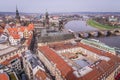 Aerial view of Old Town in Dresden, Saxony, Germany