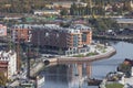 Aerial view of the old town of Gdansk with city hall, Poland Royalty Free Stock Photo