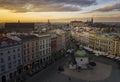 Aerial view of Old Town (Grodzka street) in Krakow Royalty Free Stock Photo