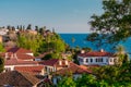 Aerial view of the old town of KaleiÃ§i in the Turkish city of Antalya. Royalty Free Stock Photo