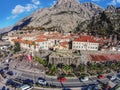 Aerial view of the old town of Kotor, Montenegro Royalty Free Stock Photo