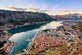 Aerial view of the old town of Kotor, Montenegro Royalty Free Stock Photo