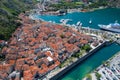 Aerial view of old town Kotor, Montenegro Royalty Free Stock Photo