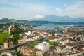 Aerial view of the old town, Lucerne city with lake Lucerne and