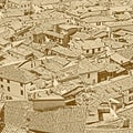 Aerial view of the old town of Malcesine at Lake Garda Royalty Free Stock Photo