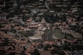 Aerial view on old town Mtskheta and confluence of the rivers Kura and Aragvi