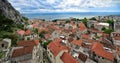 Aerial view of the old town Omis, Croatia. Dalmatia region of Croatia Royalty Free Stock Photo