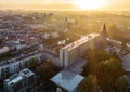 Aerial view of an old town in Opole, Poland during the sunset Royalty Free Stock Photo