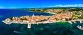 Aerial view of the old town of Porec in Croatia Royalty Free Stock Photo