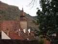 Aerial view of the old town of romanian city brasov