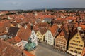 Aerial view of the old town of Rothenburg ob der Tauber, Bavaria state, Germa Royalty Free Stock Photo