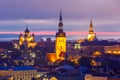 Aerial view old town at sunset, Tallinn, Estonia Royalty Free Stock Photo