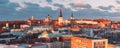 Aerial view old town at sunset, Tallinn, Estonia Royalty Free Stock Photo