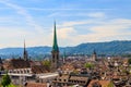 Aerial view of old town of Zurich, Switzerland Royalty Free Stock Photo