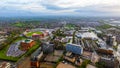 Aerial View Of Old Trafford Cricket Ground in Manchester Urban City