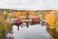 Aerial view of old village Ruotsinpyhtaa at autumn, Finland Royalty Free Stock Photo