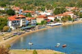 Aerial view of Olimpiada Beach, Chalkidiki, Greece Royalty Free Stock Photo