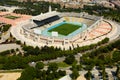 Aerial view of Olimpic stadium of Barcelona Royalty Free Stock Photo