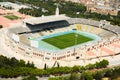 Aerial view of Olimpic stadium of Barcelona Royalty Free Stock Photo