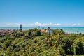 Aerial view of Olinda Lighthouse and Church of Our Lady of Grace, Catholic Church built in 1551, Olinda, Pernambuco, Brazil Royalty Free Stock Photo