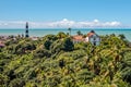 Aerial view of Olinda Lighthouse and Church of Our Lady of Grace, Catholic Church built in 1551, Olinda, Pernambuco, Brazil Royalty Free Stock Photo