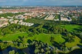 Aerial view of Olympiapark . Munich, Bavaria, Germany Royalty Free Stock Photo