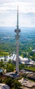 Aerial view of Olympiapark in Munich, the capital and most populous city of Bavaria Royalty Free Stock Photo