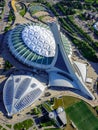 Aerial View of the Olympic Stadium, Montreal Royalty Free Stock Photo