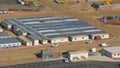 Aerial view of onsite construction offices and camp for workers