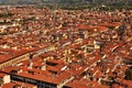 Aerial view onto old town Florence. Royalty Free Stock Photo