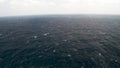 Aerial view of Open ocean waters, gale force winds and whitecaps at winter