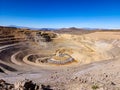 Aerial view of an open-pit mine with closed and remediated benches and mineral extraction platforms Royalty Free Stock Photo