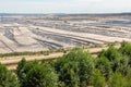 View at open pit mine Hambach with brown coal digging. Royalty Free Stock Photo