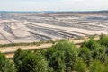 View at open pit mine Hambach with brown coal digging.