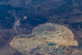 Aerial view of open pit mine quarry. View from plane Royalty Free Stock Photo