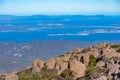 Aerial view of Opposum bay near Hobart, Australia Royalty Free Stock Photo