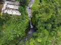 The aerial view of Orak-arik Waterfall in Baturaden Royalty Free Stock Photo